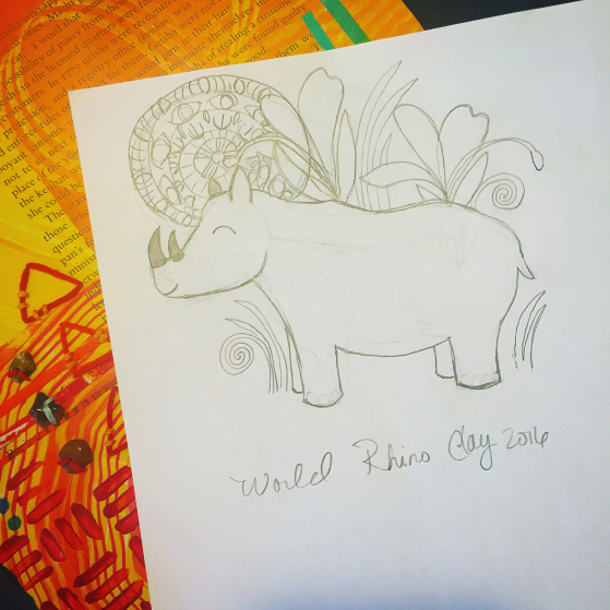 Save the Rhinos Sketch