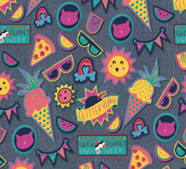 Patches & Pins, Half Drop-Repeat