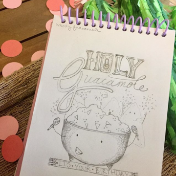 Holy Guacamole Birthday Card Illustration