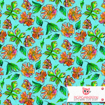 Watercolor Florals Half Drop